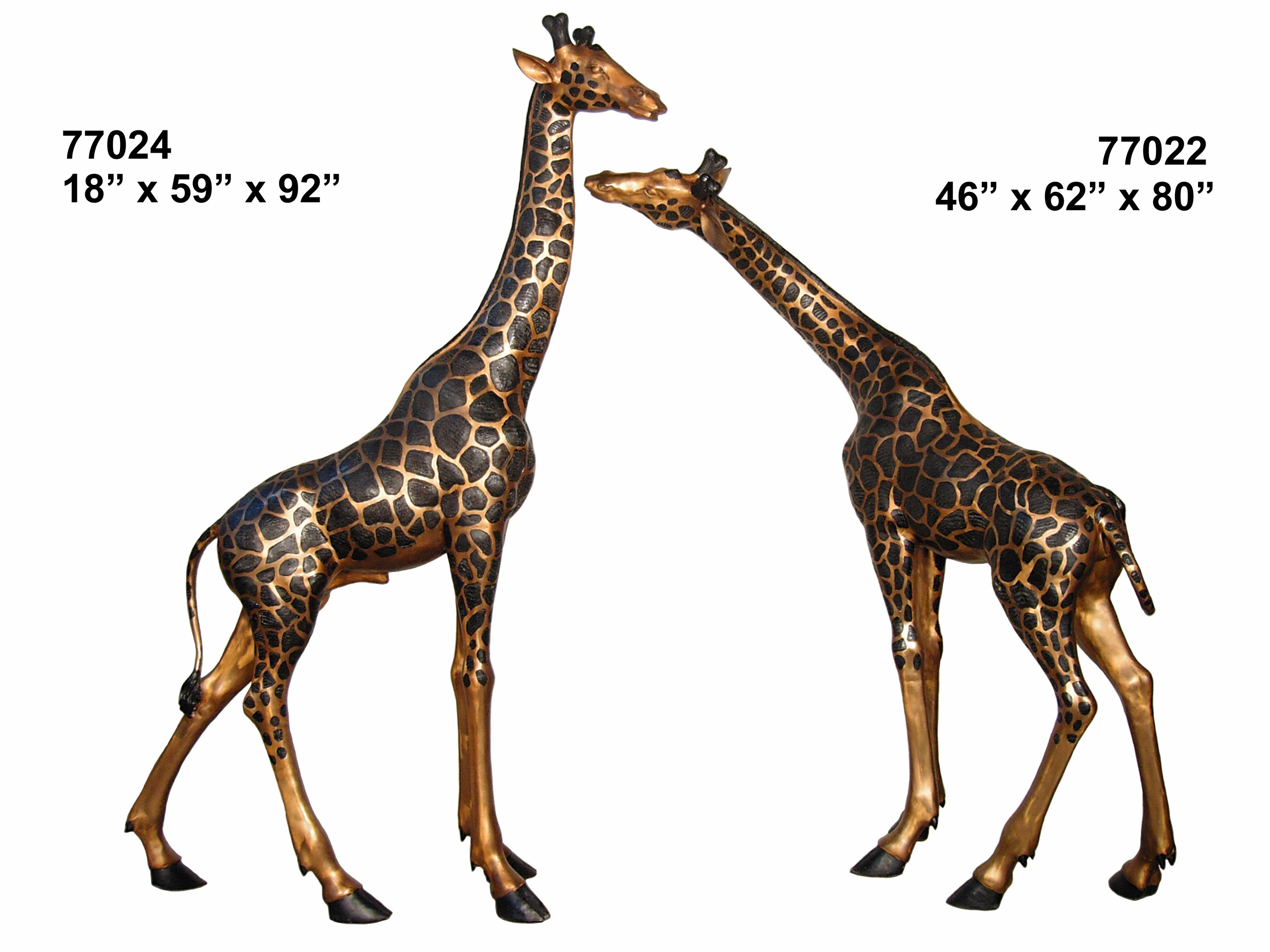 Pair of Life Size Bronze Giraffes Pair of Life Size Bronze Giraffes